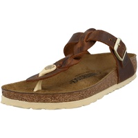 Birkenstock Gizeh Braided Nubukleder geölt cognac 41