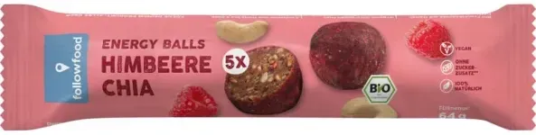 followfood Himbeere & Chia Dattelkugeln bio