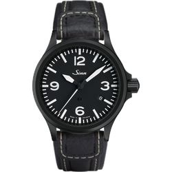 Sinn Instrumentelle Uhren 856 S 856.023 - schwarz,weiße Ziernaht - 40mm
