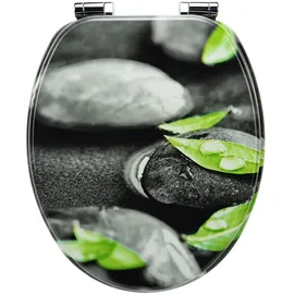 Sanfino WC Sitz Rocks Toilettendeckel mit Absenkautomatik aus Holz