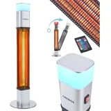 Arebos - 1500 Watt Stand Heizstrahler inklusive 16 Farben led Licht mit Fernbedienung