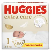 Huggies Extra Care Größe 1 (2-5 kg), sehr saugfähig, Disney-Design, Vorratspackung, 160 Einheiten - White - One Size