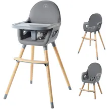 BabyGO Scandi - wood Grau inkl. 5-Punkt-Gurt