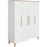 Paidi Kinderkleiderschrank Oscar 164 x 206 cm Eiche weiß