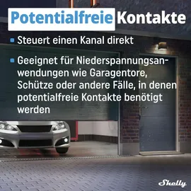 Shelly Plus 1 | Wlan & Bluetooth Smart Relais Schalter - 16A | Trockenkontakt | Lichtschalter | Hausautomation | Kompatibel mit Alexa & Google Home | iOS Android App | Kein Hub erforderlich