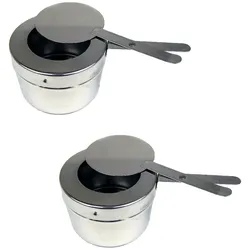 AcMax 2x Brennpastebehälter Brennpaste Behälter mit Deckel für Chafing Dish