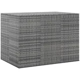 homiuse 145x100x103 cm Garten-Kissenbox PE Rattan Grau Gartenbox Aufbewahrungsbox Aufbewahrungstruhe Kissenbox Outdoor Wasserdicht Rattan Box Gartenbox Klein Gasdruckfeder Witterungsbeständigen