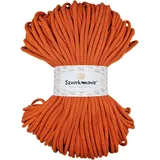 Geflochtene Baumwollkordel 5mm 100m, 46 Farben, Häkelkordel, Makramee Kordel, Makramee Garn, Premium Garn, Makramee Seil, Sznurkomania (Orange)