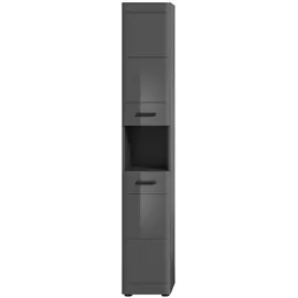 xonox.home Soft Hochschrank 30 x 180 cm Grau Hochglanz MDF