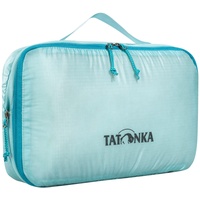 Tatonka Packwürfel SQZY Compression Pouch M (4L / 6L) - Ultraleichte und platzsparende Packtasche mit Reißverschluss - durchsichtig, komprimierbar und PFC-frei - 29 x 18 x 8 cm (blau)