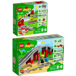 LEGO® Spielbausteine 10872 10882 DUPLO® 2er Set Eisenbahnbrücke + Schienen