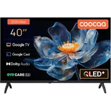 Coocaa 40CGQG40Z QLED-Fernseher (100 cm/40 Zoll, HDR10, HLG, 1.5GB RAM für flüssiges Streaming, Dolby Audio, Triple Tuner DVB-T/-T2/-C/-S/-S2 CI+,Bluetooth 5.1, Google TV, 40 Zoll Fernseher, 100cm, QLED FHD Smart TV, Superior QLED Tech)
