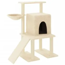 vidaXL Kratzbaum mit Sisal-Kratzsäulen 96,5 cm creme