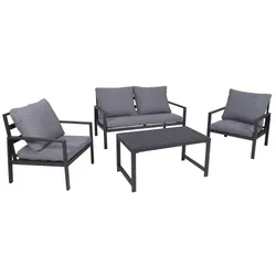 Lex Aluminium Gartenlounge Set Sitzgruppe Sitzlounge Balkon Terrasse Möbel 4-teilig