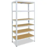 shelfplaza HOME 180x60x23 cm Schwerlastregal in weiß mit 6 Böden und 145 kg Traglast pro Boden