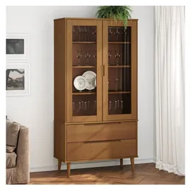 vidaXL Vitrinenschrank Molde 90 x 175 x 35 cm Braun