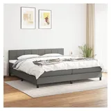 vidaXL Boxspringbett mit Matratze Dunkelgrau 160x200 cm Stoff