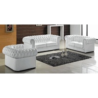 JVmoebel Sofa Ledersofa Sofa Couch Sofagarnitur Sitzer Design Moderne Sofas Couchen, Made in Europe weiß