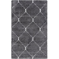 Myflair Teppich »Temara Shag«, rechteckig, gewebt, Rauten Design, weich kuschelig, grau