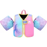 Gogokids Kinder Schwimmweste mit Schwimmärmeln, Kleinkinder Schwimmjacke mit Zwei Armbändern Kinder Schwimmhilfe Auftrieb für 2-6 Jahre/10-30KG Perfekt für Pool, Schwimmunterricht und Wasserpark