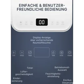 Comedes Luftentfeuchter Comedes Demecto 12 bis 25m2, 12 Liter/Tag - Weiß