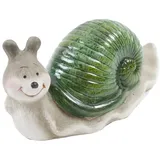 B&S Deko Schnecke Keramik mit Grünen Häuschen 18 cm lang