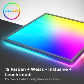 B.K.Licht - LED Deckenlampe mit indirektem Licht, Fernbedienung, RGB+W schwarz