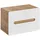 Lomadox Badmöbel Waschbeckenschrank Waschtisch-Unterschrank 80 cm Hochglanz weiß mit Wotan Eiche Nb., 2 Softclose-Schubkästen, B/H/T ca. 80/53/46 cm