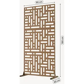 casa.pro Balkonverkleidung 180 x 90 cm Braun Stahl