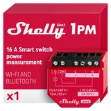 Shelly 1PM Gen3, 1-Kanal, Unterputz, Schaltaktor mit Strommessfunktion