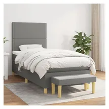 vidaXL Boxspringbett 100 x 200 cm Dunkelgrau