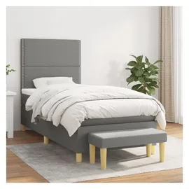 vidaXL Boxspringbett 100 x 200 cm Dunkelgrau