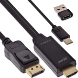 InLine HDMI zu DisplayPort Konverter Kabel 1 m Schwarz