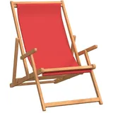 vidaXL Strandstuhl Liegestuhl Gartenstuhl Gartenliege Campingstuhl Terrassenstuhl Strandliege Sessel Gartensessel Klappbar Massivholz Teak Rot