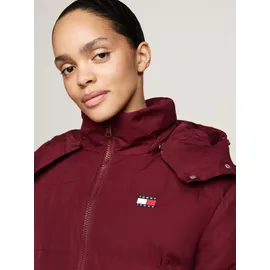 Tommy Hilfiger Steppjacke "TJW MIDI ALASKA FAUX FUR", Damen, Gr. S (36), rot (deep rouge), Web, Obermaterial: 100% Polyester. Futter: 100% Polyester, unifarben, normal hüftbedeckend, Bündchen mit Klettverschluss, Jacken Steppjacke, mit Fellimitat