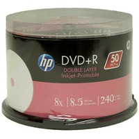 HP DVD + R DL Double Layer 8 x 8,5 GB weiß Inkjet bedruckbar 50 Stück in Spindel
