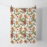Ambiente Home Ambiente Küchentuch Baumwolle Lebkuchen Weihnachtsmotiv - Küchenwäsche Winter Weihnachten Geschirrtuch Wischtuch Trockentuch Küchenhandtuch