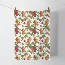 Ambiente Home Ambiente Küchentuch Baumwolle Lebkuchen Weihnachtsmotiv - Küchenwäsche Winter Weihnachten Geschirrtuch Wischtuch Trockentuch Küchenhandtuch