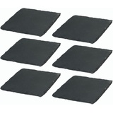 Novaliv 6x Schieferplatten I quadratisch I 10x10x0,5 cm I Sushi Servierplatten Untersetzer Käseplatte Tischplatz Schiefer Geschirr Platzset Schiefer