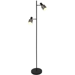 Stehleuchte Standleuchte Beistelllampe Leuchte Wohnzimmer, Metall schwarz E27