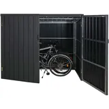 WPC-Fahrradgarage MCW-J29, Geräteschuppen Fahrradbox, Metall Holzoptik abschließbar ~ 2 Räder 172x213x112cm anthrazit