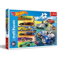 Trefl - Schnelle Hot Wheels - Puzzle 24 Maxi - 24 Große Elemente, Buntes Puzzle mit Kultigen Autos, Kreative Unterhaltung, Spiel für Kinder ab 3 Jahren