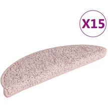 vidaXL Stufenmatte, Treppenmatten 15 Stk. Hellrosa 56x17x3 cm