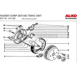Alko Bremstrommel 112x5 1500kg Typ: 2051 AB, ET Nr. 811158, Pos.10