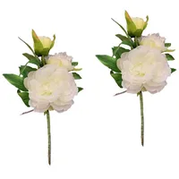 Hti-Living Pfingstrose 2er Set Weiß Flora 38 cm