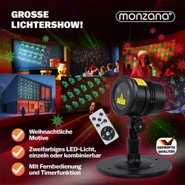 monzana LED Projektor Weihnachten Außen Farbwechsel Grün Rot Beleuchtung Projektorlampe Weihnachtsdeko Weihnachtsbeleuchtung Projektionslampe