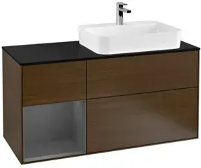 V&B Waschtischunterschrank Finion 120cm, Pl b m, Rg li Anthrac. m, wal ven