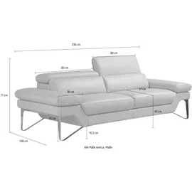 Egoitaliano "Princess, Designsofa und super bequem, tolle Detailverarbeitung", inkl. verstellbarer Kopfteile schwarz,