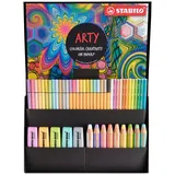 Stabilo ARTY Creative Pastel 50er Pack - Textmarker, Multitalentstifte, Aquarell-Buntstifte, Fineliner & Premium-Filzstifte