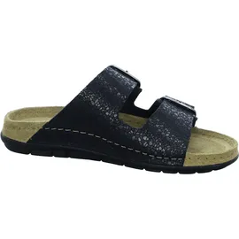 ROHDE Damen Pantolette Leder Schnalle Muster schimmernd Rodigo-D 5857, Größe:39 EU,